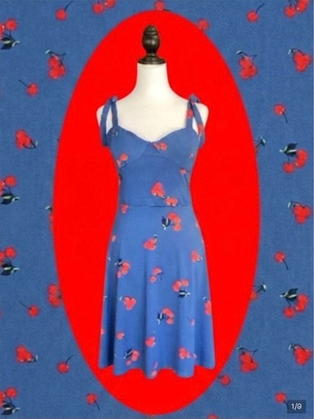 ModCloth Retro Pin-Up Rockabilly Psychobilly Maximalist Cherry Print Dress M